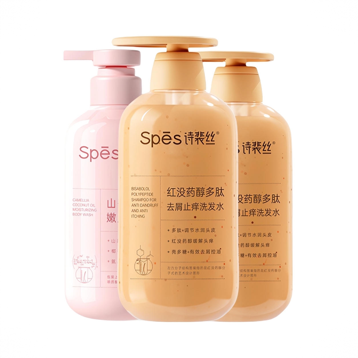 商品配色： 洗发水500ml*2瓶+沐浴露500ml