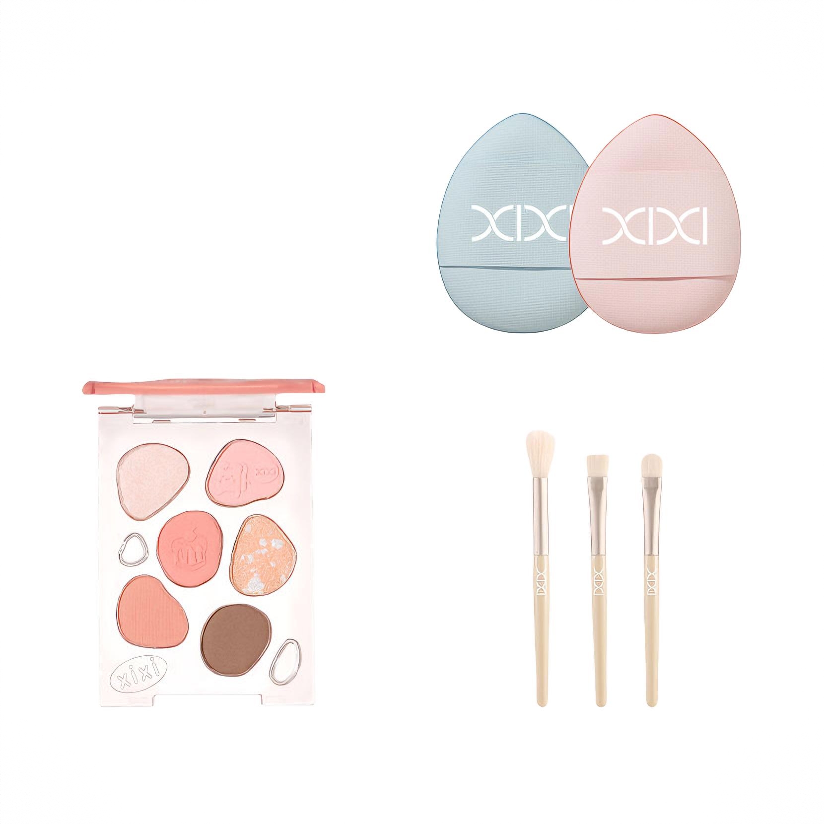 商品配色： 2号眼影盘加3支化妆刷加2枚拇指粉扑