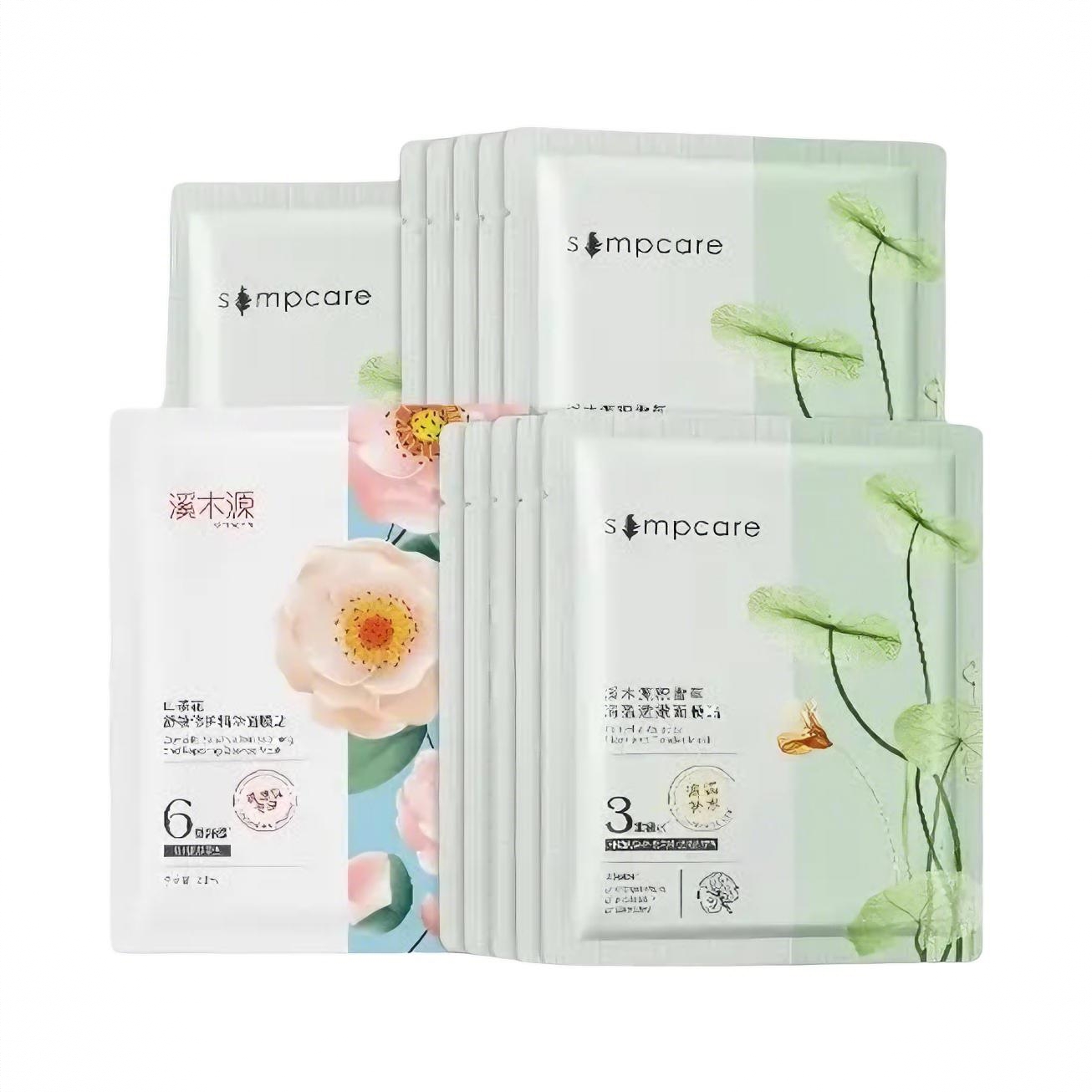 商品配色： 积雪草15片+山茶花1片