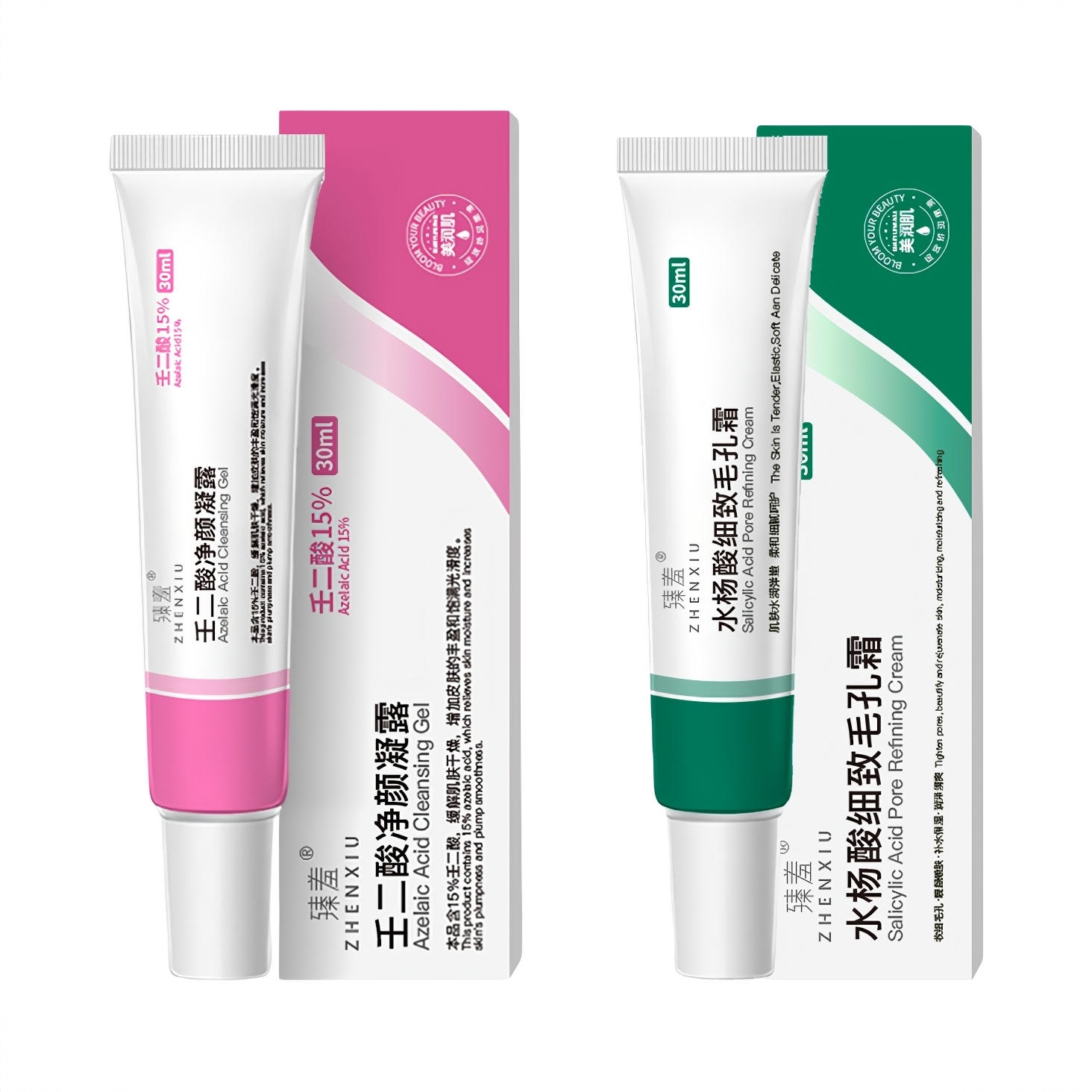 商品配色： 壬二酸凝露30ml+水杨酸细致毛孔30ml