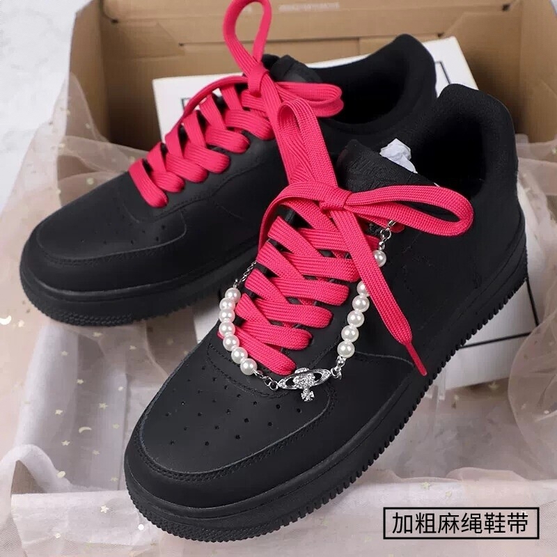 商品配色： 玫红 双层细纹款（2双装）赠银色空军金属牌