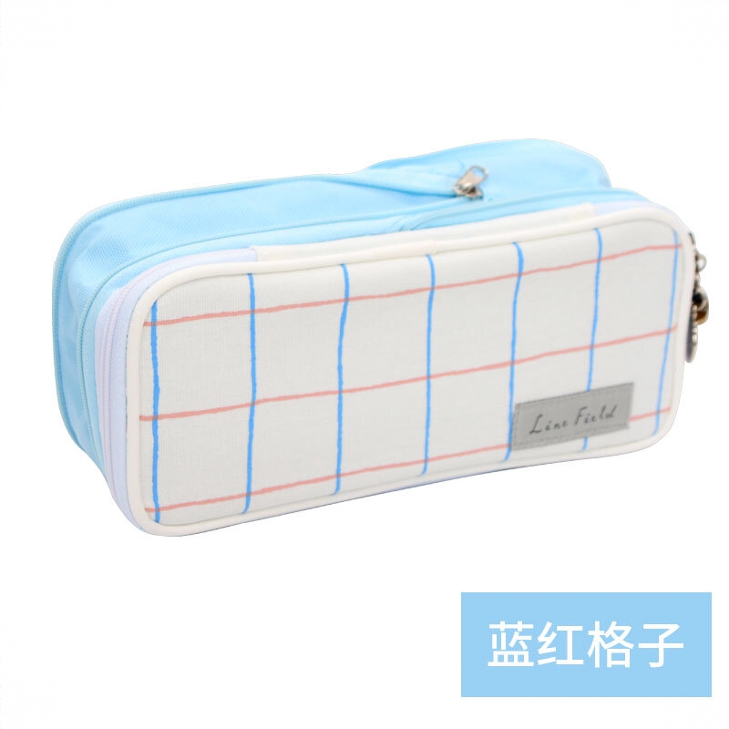 商品配色： 【双层款】格子蓝红