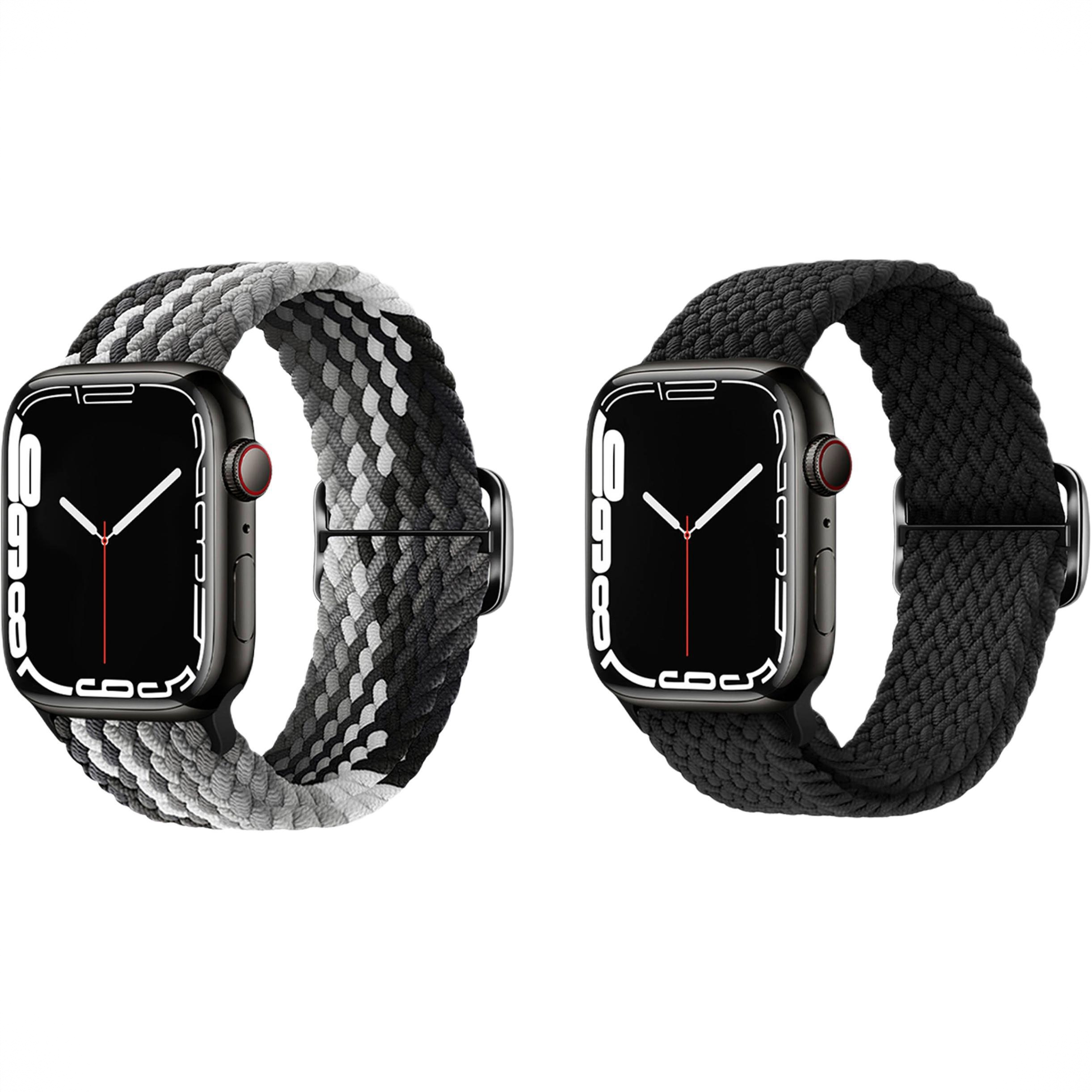 商品配色： 苹果编织表带-黑巧色*午夜黑